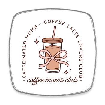Coffee mom iced latte funny mother - Square fridge magnet - white - Front