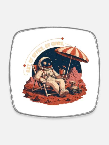 Out of Office - Square fridge magnet - white