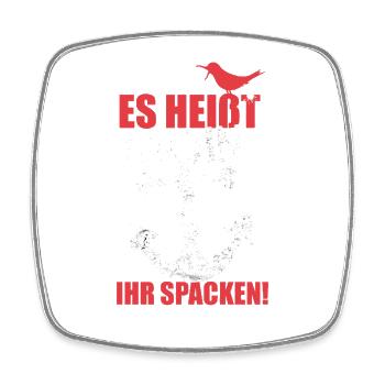 es_heisst_moin-_spacken - Viereckiger Kühlschrankmagnet - Weiß - Vorne