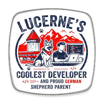 Lucerne Journalist Proud Dachshund Parent Apparel - Square fridge magnet - white - Front