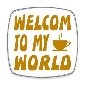 Kaffee - Viereckiger Kühlschrankmagnet - Weiß - Vorne