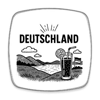 Deutschland - Urlaubsstimmung - Viereckiger Kühlschrankmagnet - Weiß - Vorne