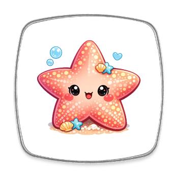 Starfish - Square fridge magnet - white - Front