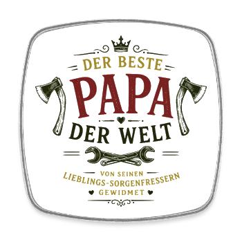 Der beste Papa der Welt - Viereckiger Kühlschrankmagnet - Weiß - Vorne