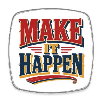 Make your dreams come true! The retro design - Square fridge magnet - white - Front