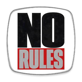 No Rules – Brutalist Typography Statement - Square fridge magnet - white - Front