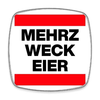 Mehrzweckeier MRZ LCK EIER, Humor, MÄRZ LECK EIER  - Viereckiger Kühlschrankmagnet - Weiß - Vorne