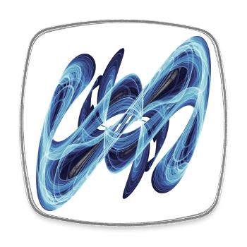 Blue Glow – Fractal Art - Square fridge magnet - white - Front