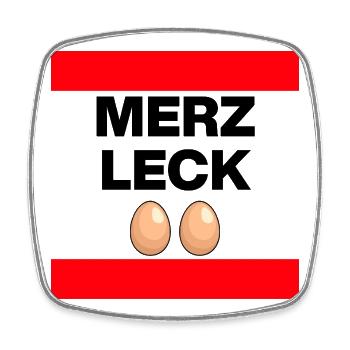 MRZ LCK EIER, Humor, MÄRZ LECK EIER, Mehrzweckeier - Viereckiger Kühlschrankmagnet - Weiß - Vorne