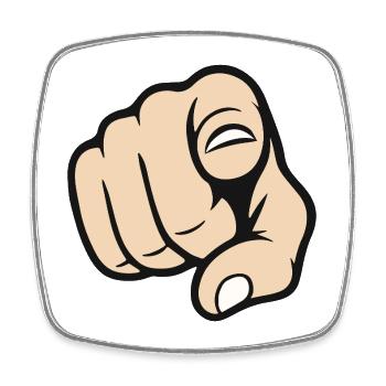 Pointing Finger You Gesture Sticker Design - Square fridge magnet - white - Front