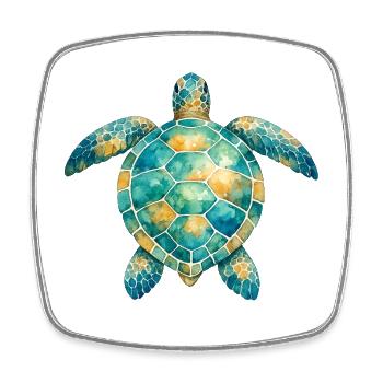 Water Mosaic Turtle - Square fridge magnet - white - Front