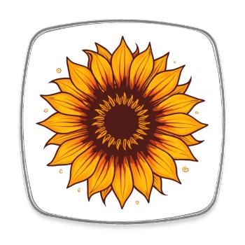 Sunflower Fire Colors Pattern - Square fridge magnet - white - Front