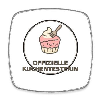 Offizielle Kuchentesterin – Geschenk für Bäckerin - Viereckiger Kühlschrankmagnet - Weiß - Vorne