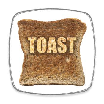 toast - Square fridge magnet - white - Front
