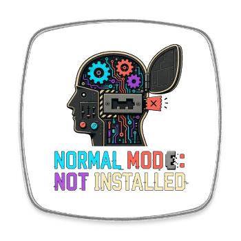 Normal Mode Not Installed – Geek Robot IT - Viereckiger Kühlschrankmagnet - Weiß - Vorne