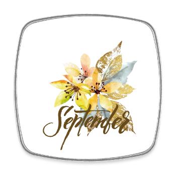 September - Square fridge magnet - white - Front
