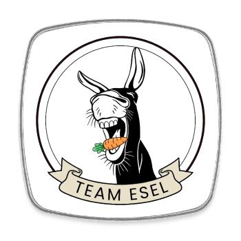Team Esel | Lustiger Esel mit Möhre für Eselfans - Viereckiger Kühlschrankmagnet - Weiß - Vorne