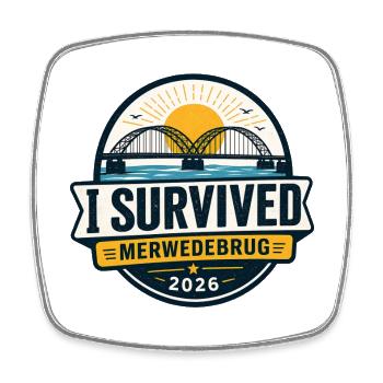 I Survived Merwedebrug 2026 - Square fridge magnet - white - Front