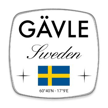 Gävle Suède Coordonnées Souvenir de voyage - Magnet carré - blanc - Devant