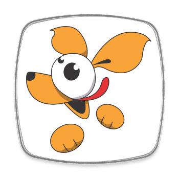 Cute Comic Dog - Square fridge magnet - white - Front