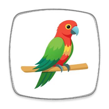 Perroquet tropical - Magnet carré - blanc - Devant