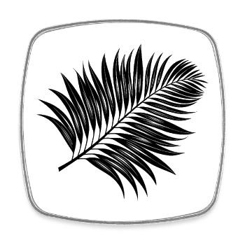 Tropical Palm Leaf - Square fridge magnet - white - Front