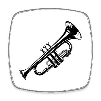 Trumpet - Square fridge magnet - white - Front