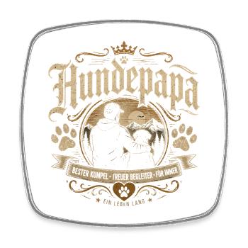 Hundepapa Vintage Blackletter - Viereckiger Kühlschrankmagnet - Weiß - Vorne