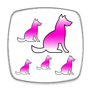 canine - Square fridge magnet - white - Front