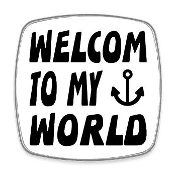 Sail - Square fridge magnet - white - Front