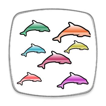 Dolphins - Square fridge magnet - white - Front