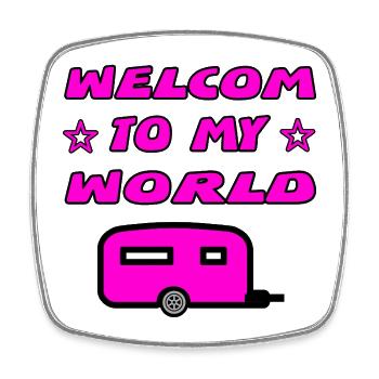 Camping - Square fridge magnet - white - Front