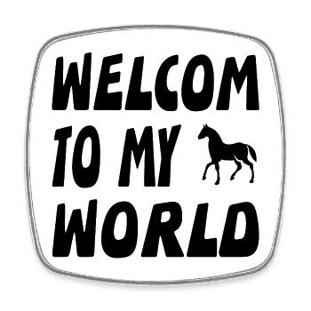 horses - Square fridge magnet - white - Front