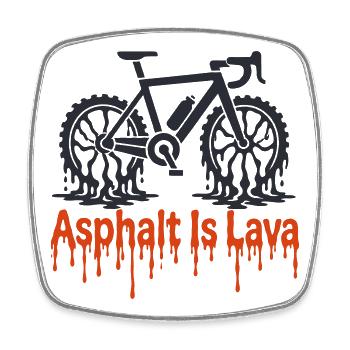 Asphalt is lava - Square fridge magnet - white - Front