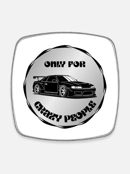 Only for Crazy Car People - Square fridge magnet - white