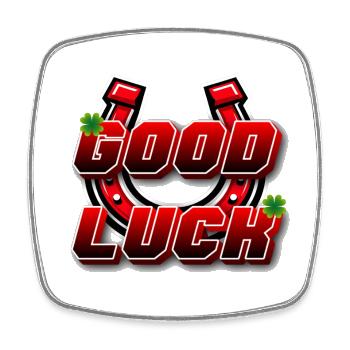 Good Luck 3D Red with Iron - Square fridge magnet - white - Front