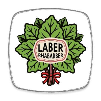 Rhabarber Laber Blätter Bouquet - Viereckiger Kühlschrankmagnet - Weiß - Vorne