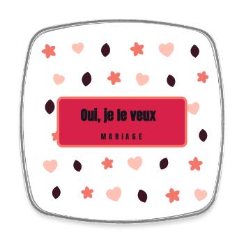  je le veux Mariage - Magnet carré - blanc - Devant