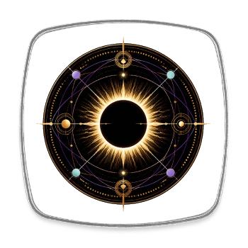 Total Solar Eclipse Corona Science Instrument - Square fridge magnet - white - Front