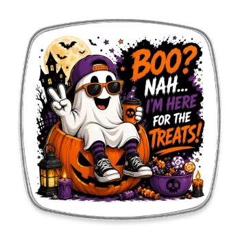 Halloween cute ghost - Square fridge magnet - white - Front