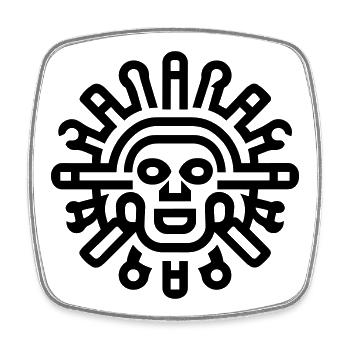 Aztec sun - Square fridge magnet - white - Front