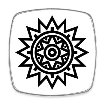 Aztec sun - Square fridge magnet - white - Front