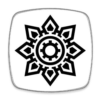 Aztec sun - Square fridge magnet - white - Front