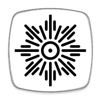 soleil aztèque - Magnet carré - blanc - Devant