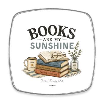 Les livres sont mon rayon de soleil en lecture - Magnet carré - blanc - Devant