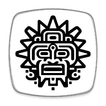 Aztec sun - Square fridge magnet - white - Front