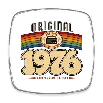 Original 1976 Vintage Anniversary 50 Years - Square fridge magnet - white - Front