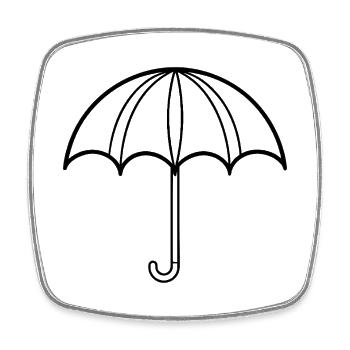 umbrella - Square fridge magnet - white - Front