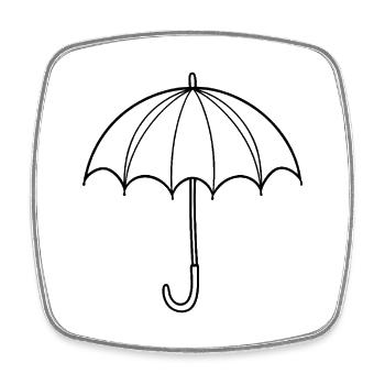 Umbrella - Square fridge magnet - white - Front