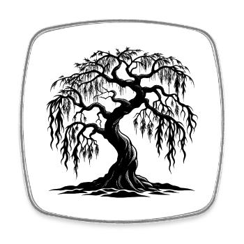 Twisted Willow Tree - Square fridge magnet - white - Front